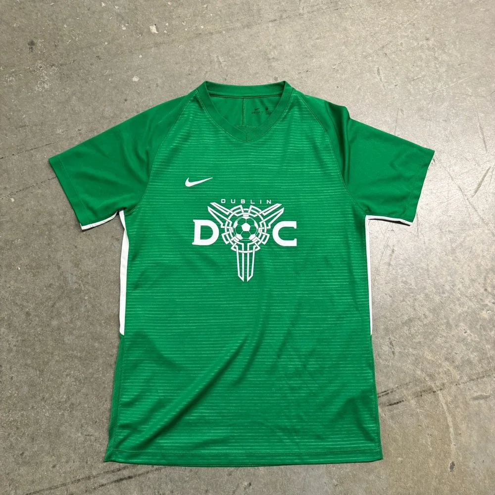 Nike‎ Mens Dublin DOC Dri-FIT Soccer Jersey Green Short Sleeve Shirt Size M #22